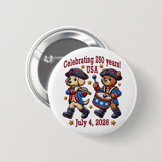 USA 250ste Jubileum Souvenir - Patriottisch Ronde Button 5,7 Cm (Voorkant /achterkant)