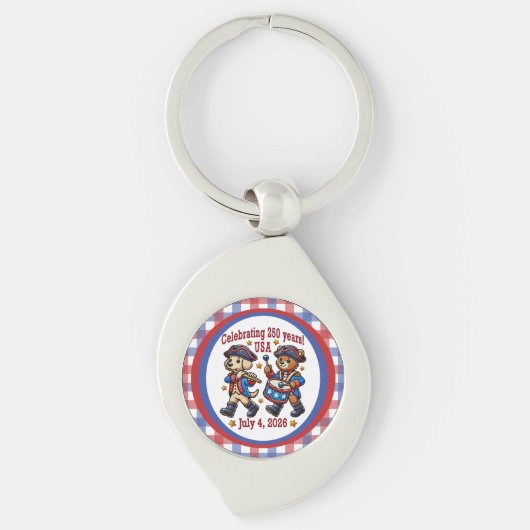 USA 250ste Jubileum Souvenir - Patriottisch Sleutelhanger (Voorkant)