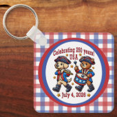 USA 250ste Jubileum Souvenir - Patriottisch Sleutelhanger (Voorkant)