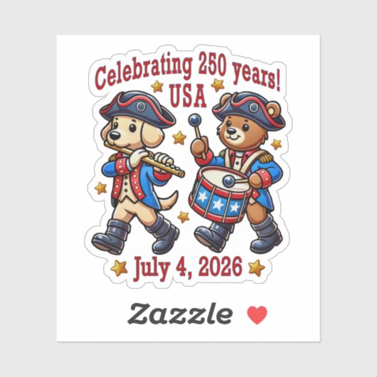 USA 250ste Jubileum Souvenir - Patriottisch Sticker (Vel)