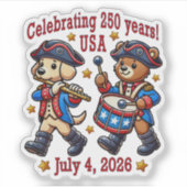 USA 250ste Jubileum Souvenir - Patriottisch Sticker (Voorkant)