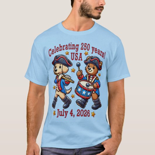 USA 250ste Jubileum Souvenir - Patriottisch T-shirt (Voorkant)