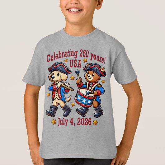 USA 250ste Jubileum Souvenir - Patriottisch T-shirt (Voorkant)