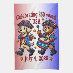 USA 250ste Jubileum Souvenir - Patriottisch Theedoek