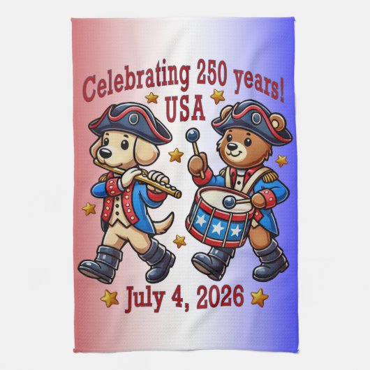 USA 250ste Jubileum Souvenir - Patriottisch Theedoek (Verticaal)