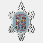 USA 250ste Jubileum Souvenir - Patriottisch Tin Sneeuwvlok Ornament (Rechts)