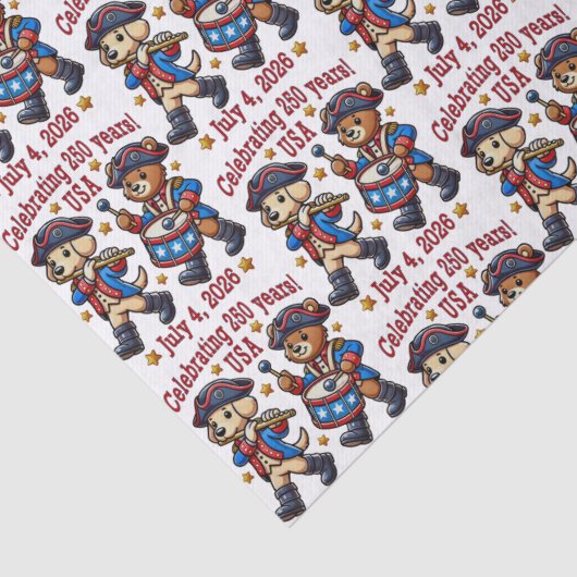 USA 250ste Jubileum Souvenir - Patriottisch Tissuepapier (Detail)