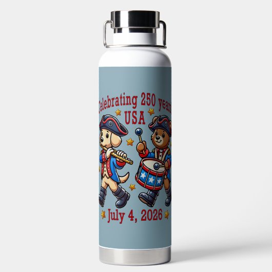 USA 250ste Jubileum Souvenir - Patriottisch Waterfles (Achterkant)