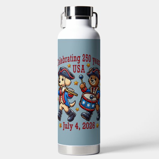 USA 250ste Jubileum Souvenir - Patriottisch Waterfles (Voorkant)