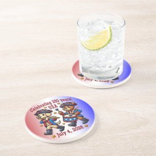 USA 250ste Jubileum Souvenir - Patriottisch Zandsteen Onderzetter