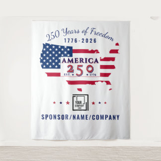 USA 250ste Patriottische Amerikaanse Kaart Vlag Aa Wandkleed