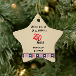 USA 250ste verjaardag ornament, Patriotische boerd Keramisch Ornament