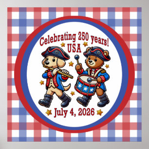 USA 250ste Verjaardag Souvenir - Patriottisch Poster