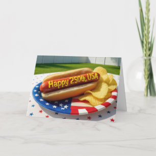 USA 250ste verpartij Hotdog Kaart
