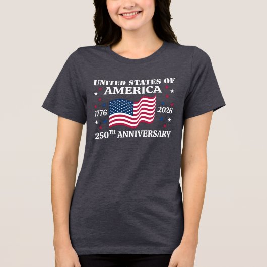 USA 250th Anniversary 4th Of July Tri-Blend Shirt (Voorkant)