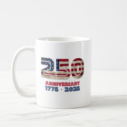 USA 250th Anniversary American Patriotic Gift Koffiemok (Links)