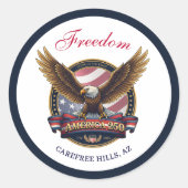 USA 250th Anniversary Event Ronde Sticker (Voorkant)