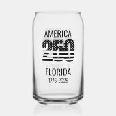 USA 250th Anniversary Florida Stars Stripes Beach Blikvorm Glas (Voorkant)