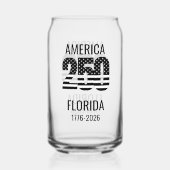 USA 250th Anniversary Florida Stars Stripes Beach Blikvorm Glas (Achterkant)