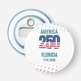 USA 250th Anniversary Florida Stars Stripes Beach Button Flesopener
