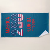 USA 250th Anniversary Florida Stars Stripes Beach  Strandlaken (Voorkant)
