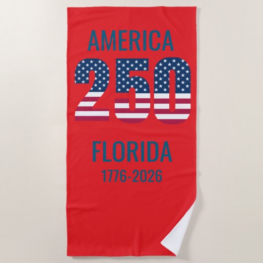 USA 250th Anniversary Florida Stars Stripes Beach  Strandlaken (Voorkant)