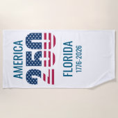 USA 250th Anniversary Florida Stars Stripes Beach  Strandlaken (Voorkant)