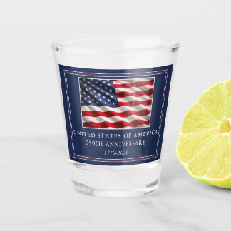USA 250th Anniversary Patriotic Toast Shot Glas