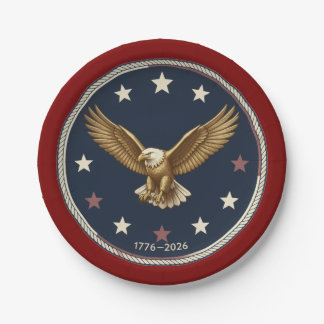 USA 250th Annivesary Round Paper Plates Papieren Bordje