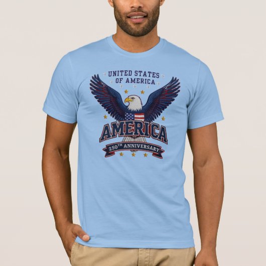 USA 250th Celebration Eagle T-Shirt (Voorkant)