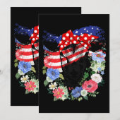 USA 4 juli Amerikaanse vlag Patriottische Koe Lief Kaart (Voorkant / Achterkant)