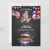 USA 4 juli BBQ eten en Drinken Party Kaart (Voorkant)