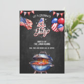 USA 4 juli BBQ eten en Drinken Party Kaart (Staand voorkant)
