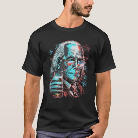 USA 4 juli Ben Drankin Benjamin Franklin Funn T-shirt (Voorkant)