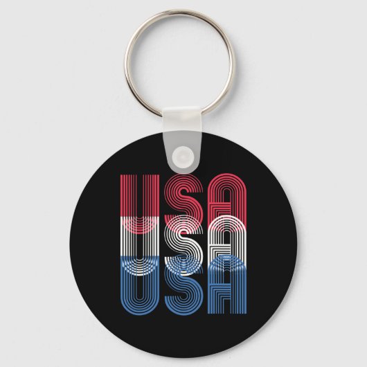 Usa 4 juli Retro Onafhankelijkheidsdag Sleutelhanger (Voorkant)