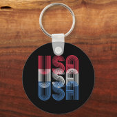 Usa 4 juli Retro Onafhankelijkheidsdag Sleutelhanger (Voorkant)