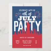 USA 4 juli Vuurwerk Kleurrijke Feest Kaart (Voorkant)