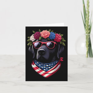 Usa 4 juli Zwart Patriotisch Amerikaans Labrador Kaart