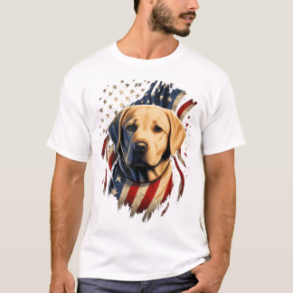 USA 4 van juli Geel Patriottisch Amerikaans Labrad T-shirt