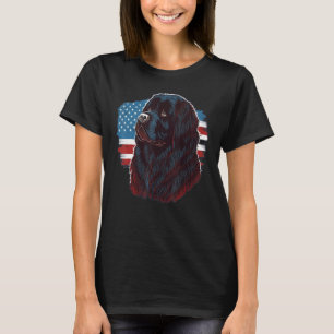 USA 4 van juli Newfie Hond op Amerikaanse Newfound T-shirt