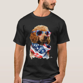 USA 4 van juli Patrotic Funny Schattige Poodle Dog T-shirt