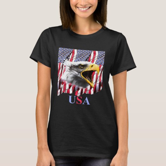 USA 4 van juli schreeuwende adelaar T-shirt (Voorkant)