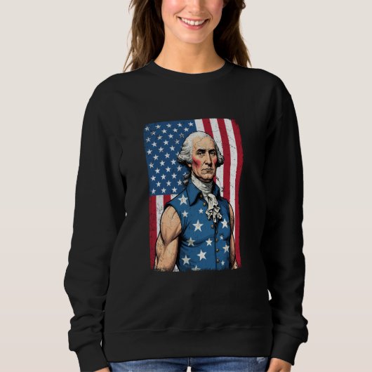 USA 4 van juli Teddy Roosevelt Grappige Workout Mu Trui (Voorkant)