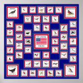 USA 50 STATE BIRDS BLUE/552 POSTER (Voorkant)