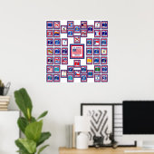 USA 50 STATE FLAGS WHITE/556 POSTER (Thuiskantoor)