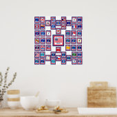 USA 50 STATE FLAGS WHITE/556 POSTER (Keuken)