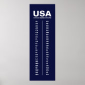 USA 50 States Vertical Minimalist Navy Blue Poster (Voorkant)