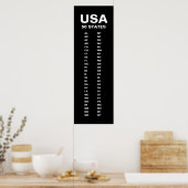 USA 50 States Vertical Minimalist  Poster (Keuken)