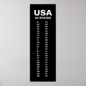 USA 50 States Vertical Minimalist  Poster (Voorkant)