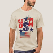 USA 5 Star Patriotic Design – American Pride Gift  T-shirt (Voorkant)